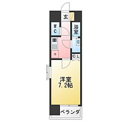 クレシェール大須 1Kの間取図画像