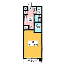 フォレスタ山西 1Kの間取図画像