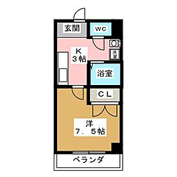PYマンション 1Kの間取図画像