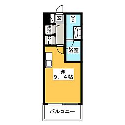 グラン・アベニュー西大須 ワンルームの間取図画像