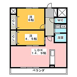 BERG大須 2LDKの間取図画像