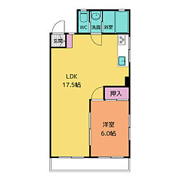 第3和光ビル 1LDKの間取図画像