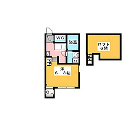 ハーモニーテラス西日置 1Kの間取図画像