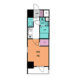 エスリード大須プレシア 1Kの間取図画像