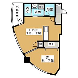 ドゥーエ上前津 1LDKの間取図画像