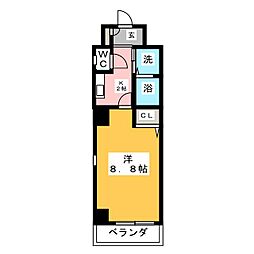 Studioナディア 1Kの間取図画像