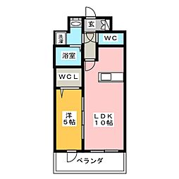 プレサンス大須観音駅前 1LDKの間取図画像