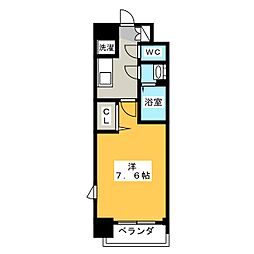 プレサンス久屋大通公園エアリー 1Kの間取図画像