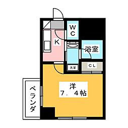 レジデンス東別院スクエア 1Kの間取図画像