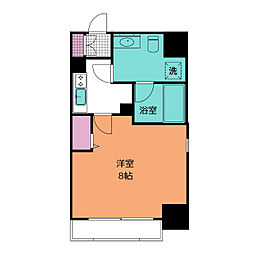 アクアヒルズ 1Kの間取図画像