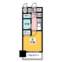 プレサンス鶴舞駅前ブリリアント 1Kの間取図画像