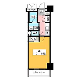 レジデンス上前津スクエア 1Kの間取図画像
