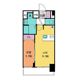 プレサンス上前津ディアシス 1LDKの間取図画像