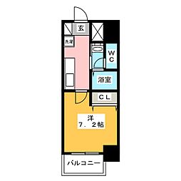チェルトヴィータ 1Kの間取図画像