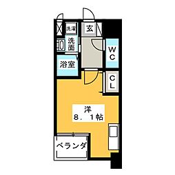 CITYSPIRENagoya-Osu ワンルームの間取図画像