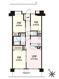レーベングランヒルズ朝霞台 3LDKの間取図画像