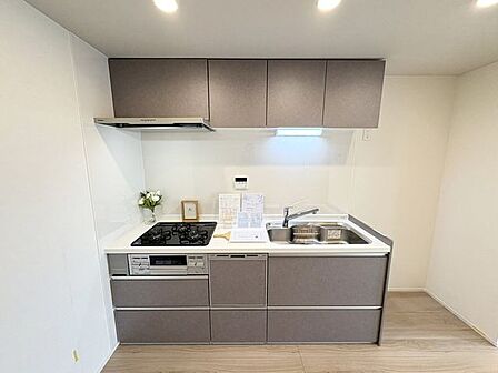 取り出しやすく収納もでき効率よく作業ができるスライド型キャビネット仕様。たっぷりしまえるのでキッチン周りもスッキリします。