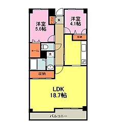 メゾンけやき平 2LDKの間取図画像