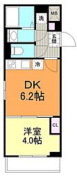 REONE宮崎台 1DKの間取図画像