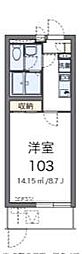 ハイツサングリーン2 1Kの間取図画像