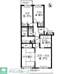 エスポワール松風台2番館 3LDKの間取図画像