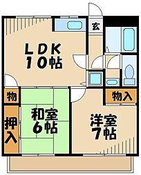 アヌシーパル 2LDKの間取図画像