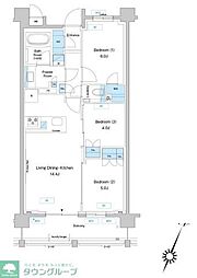 プレディアコート鷺沼 3LDKの間取図画像