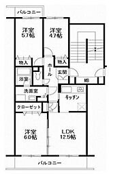 エスポワール松風台2番館 3LDKの間取図画像