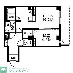 ディアコートあざみ野 1LDKの間取図画像