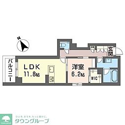 フォース アルカナ 1LDKの間取図画像