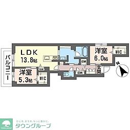 フォース アルカナ 2LDKの間取図画像