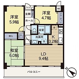 サーパス藤沢湘南台第2 3LDKの間取図画像