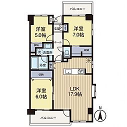 レゾン茅ヶ崎中海岸 3LDKの間取図画像