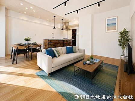 【リビング】 家族が自然と集まり、会話が生まれる明るいリビング。住まいの中心として、心地よい時間が流れる空間です。※家具はAIによるイメージになります