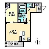 ラフォーレＦ 201 ｜ 岡山県岡山市北区野田5丁目（賃貸アパート1LDK・2階・46.58㎡） その2