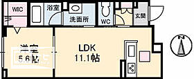 シャーメゾンルッカ 103 ｜ 岡山県岡山市北区野田屋町2丁目（賃貸マンション1LDK・1階・41.11㎡） その2