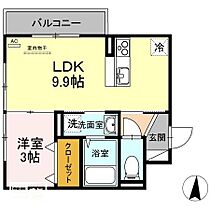 ウィング B305 ｜ 岡山県岡山市北区駅元町（賃貸アパート1LDK・3階・31.94㎡） その2