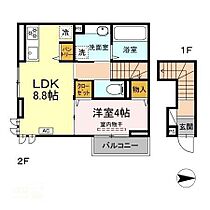 ブランシュール富田町 201 ｜ 岡山県岡山市北区富田町2丁目（賃貸アパート1LDK・2階・40.11㎡） その2