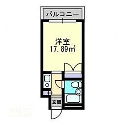 アルファ清心町1 1Kの間取図画像