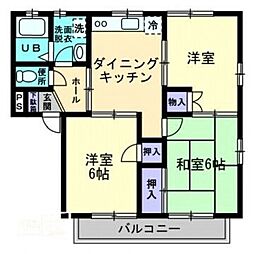 メゾニティブラッサムF 3DKの間取図画像