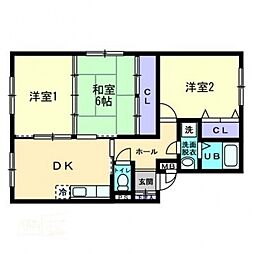 エスポワール 3DKの間取図画像