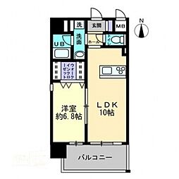 ハアラン高柳 1LDKの間取図画像