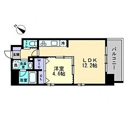 ＪＲＢハイツ岡山 2階1LDKの間取り