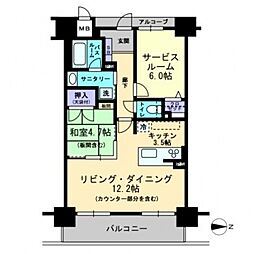 アルファステイツ岡山駅西 1SLDKの間取図画像