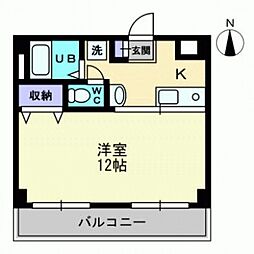 エレガンス野田 1Kの間取図画像