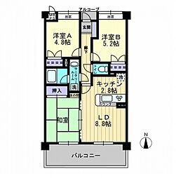 ダイアパレス東島田 3LDKの間取図画像