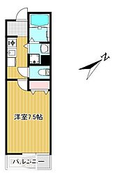 岡山市北区法界院アパート 1Kの間取図画像