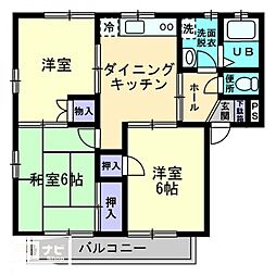 メゾニティブラッサムF 3DKの間取図画像