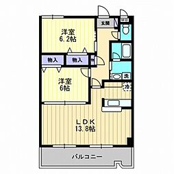 アザ才ノ免 2LDKの間取図画像