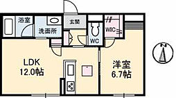 グレースヴィラ西崎 1LDKの間取図画像
